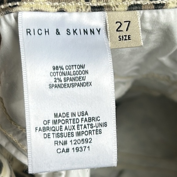 Rich & Skinny Leopard Animal Print Skinny Jeans Mid Rise Size 27 - Picture 11 of 16